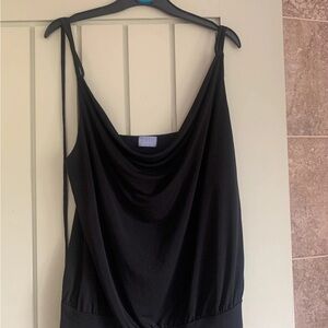 black cowl neck top